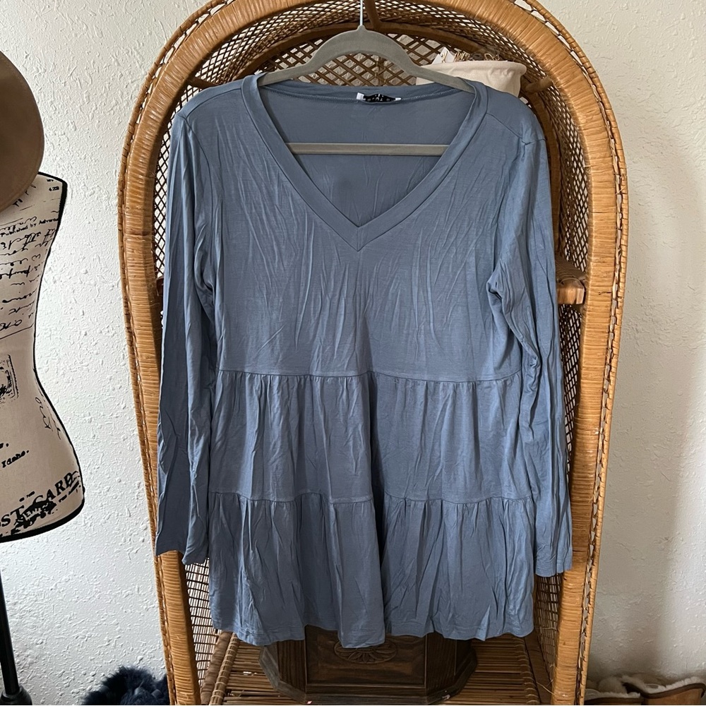 Slate Flowy Top